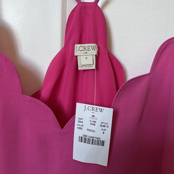 NWT J. Crew Pink Scallop Hem Pink Barbie Barbiecore Mini Dress - Picture 6 of 7